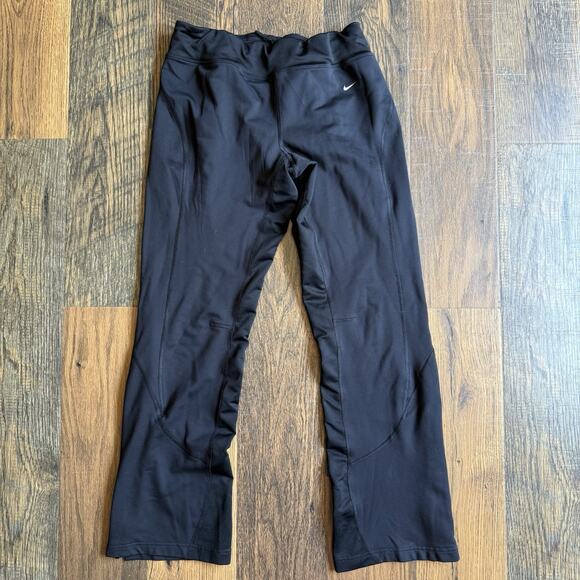 Nike Dri-FIT Women’s Sweatpants M Black Drawstring Bootcut Athletic Pants - Picture 1 of 5